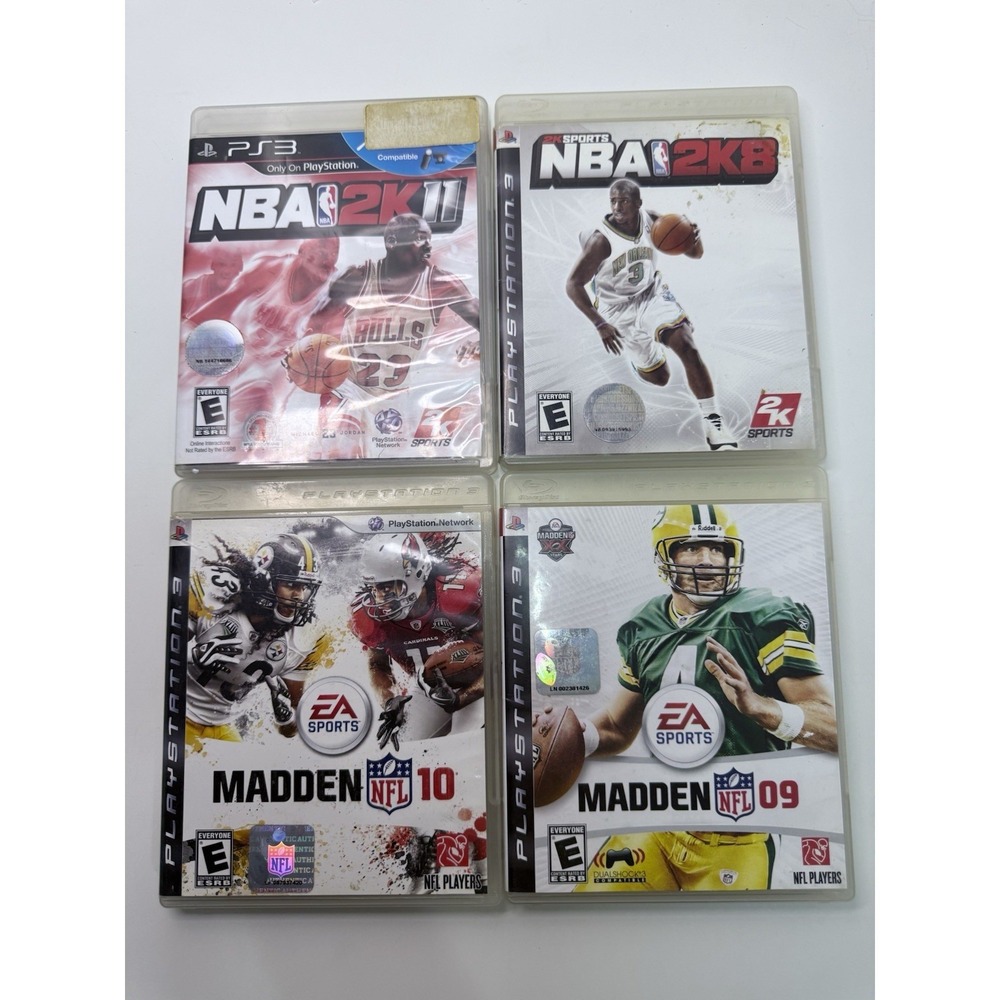 PlayStation 3 PS3 Game Lot (4) NBA 2K11, 2K8, Madden NFL 10, Madden 09